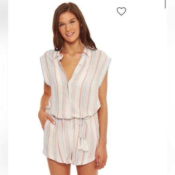 cabana stripe terry romper main image 0